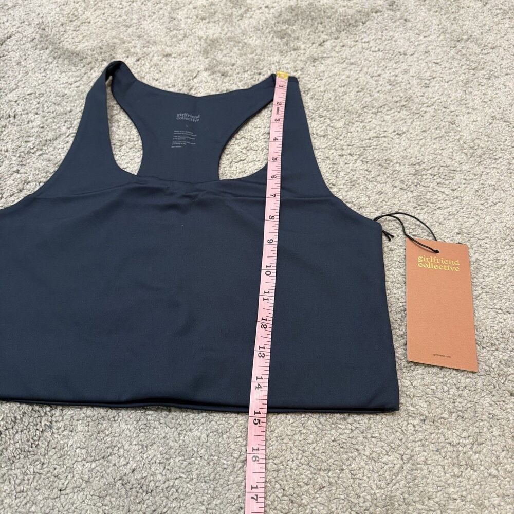 Girlfriend Collective NEW Midnight Navy Paloma Racerback Sports Bra Size L - Picture 5 of 5